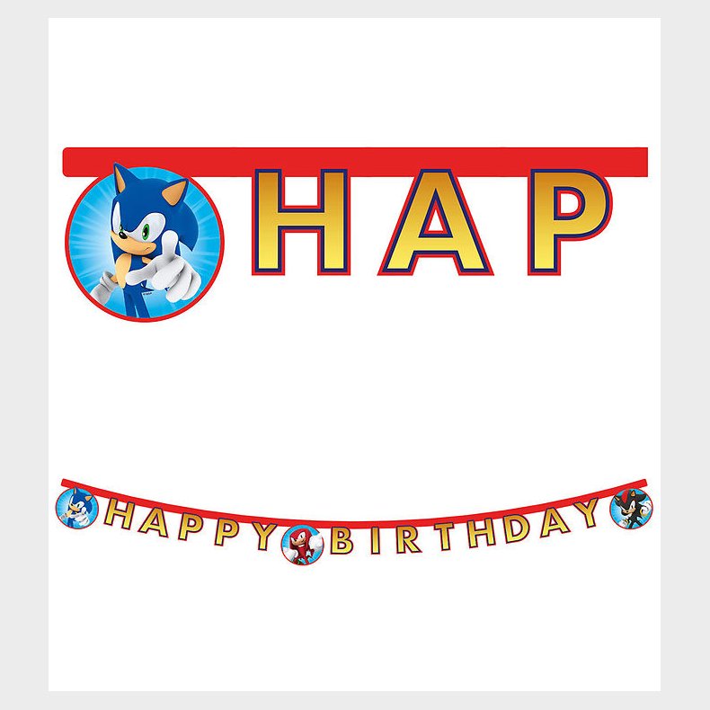 Decorata Party Happy Birthday Banner - Sonic Speed