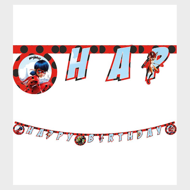 Decorata Party Happy Birthday Banner - Miraculous Ladybug