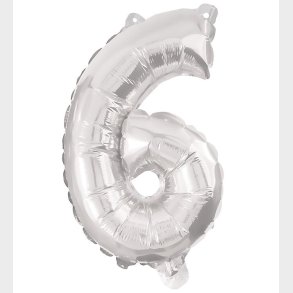 Decorata Party Foileballon - 85 cm - No 6 - Slv