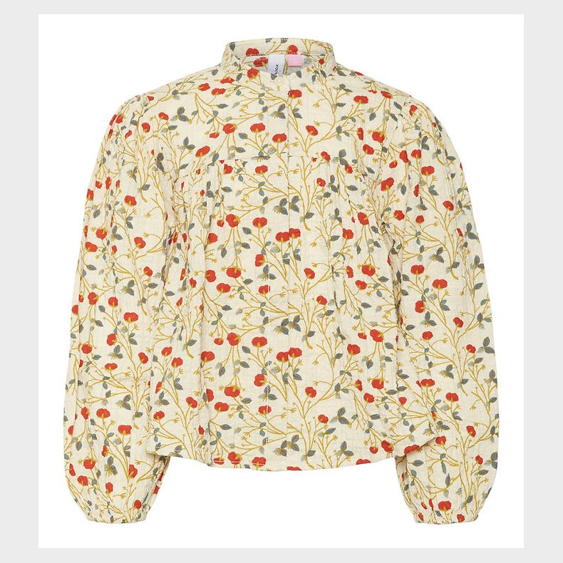 Vero Moda Girl Bluse - VmBia - Oyster Gray/Tomato