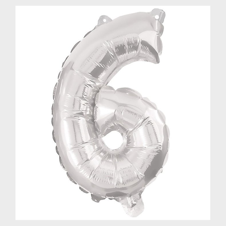Decorata Party Foileballon - 95 cm - No 6 - Slv