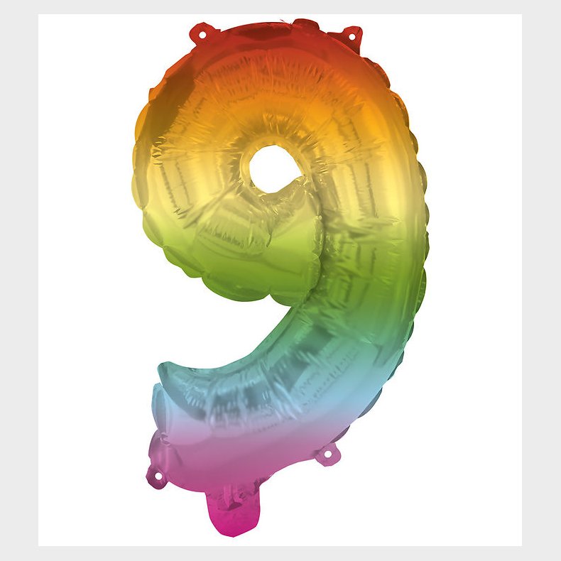 Decorata Party Foileballon - 95 cm - No 9 - Rainbow