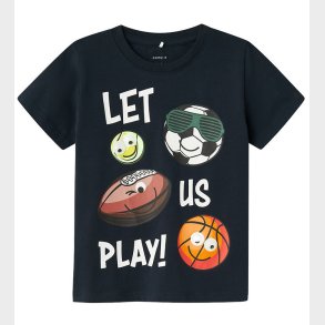 Name It T-Shirt - NmmJostein - Happy - Dark Sapphire m. Bolde