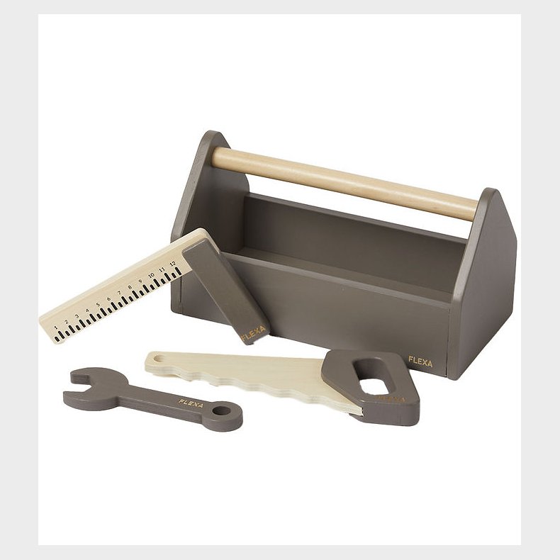 Flexa Vrktjskasse - Tr - Play - 4 Dele - Dusty Brown/Birch Pl