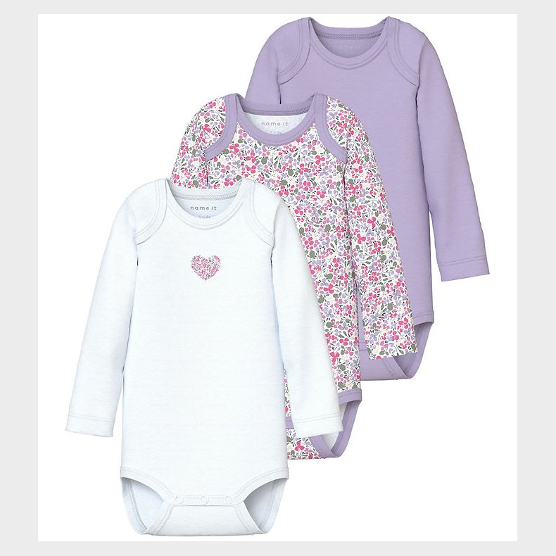 Name It Body l/� - Noos - NbfBody - 3-pak - Pastel Lilac