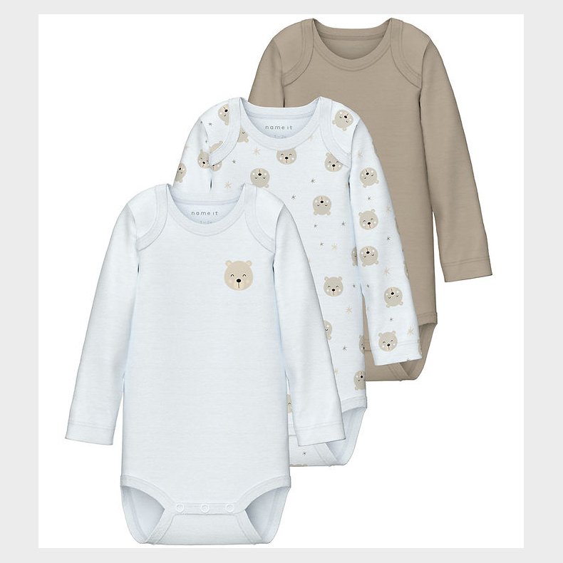 Name It Body l/ - Noos - NbnBody - 3-pak - Oxford Tan