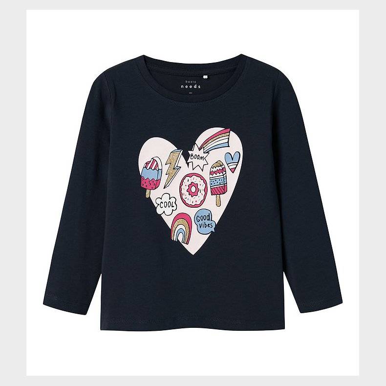 Name It Bluse - NmfVix - Dark Sapphire/Heart