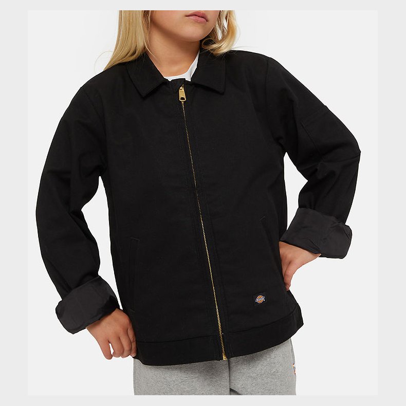 Dickies Jakke m. Fleece - Cropped - Eisenhower - Sort