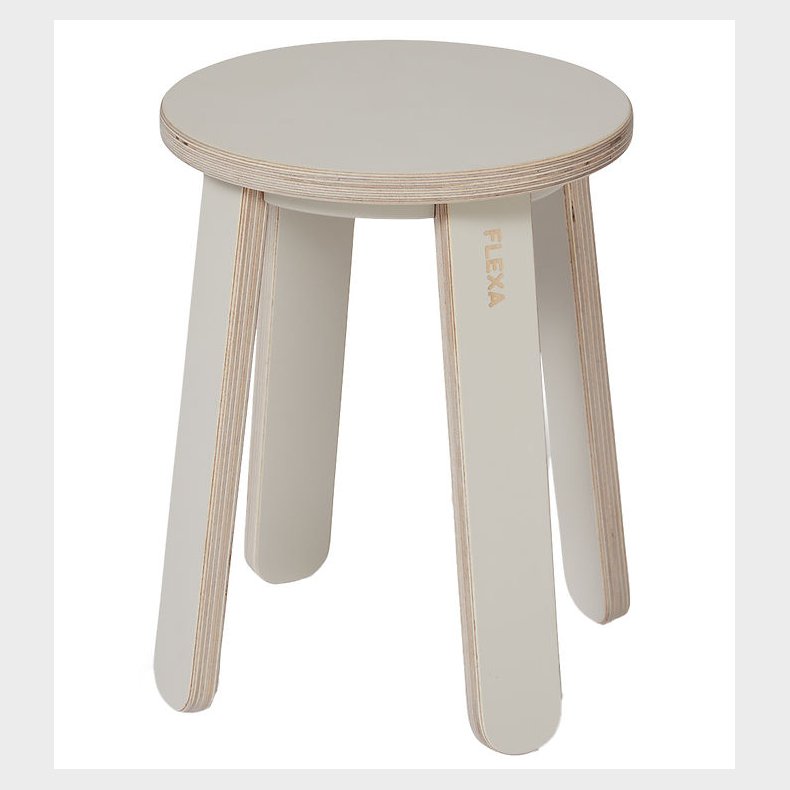 Flexa Taburet Til Tegnebord - Play - 31x32 cm - Warm Grey/Birch