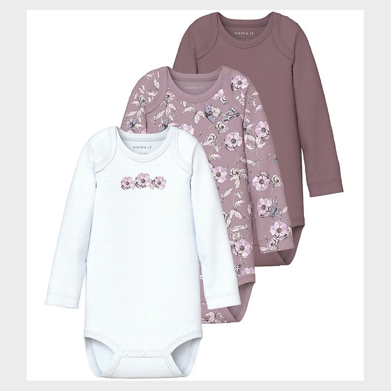 Name It Body l/ - Noos - NbfBody - 3-pak - Grape Shake