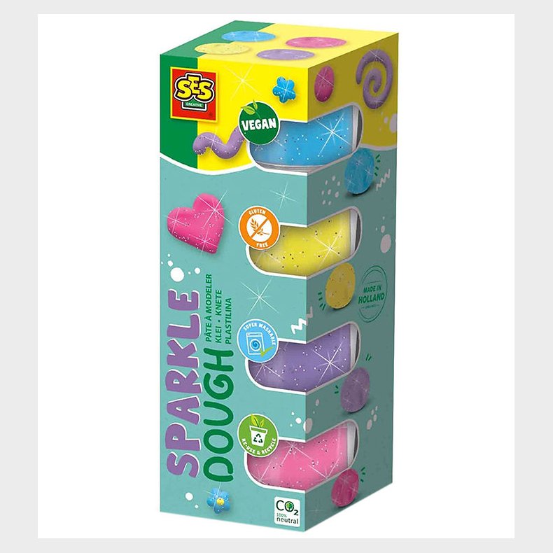 SES Creative Modellervoks - 4x90gr - Silkebl�d Glitter