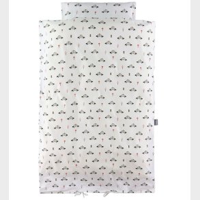 Nrgaard Madsens Sengetj - Baby - Hvid m. Politibiler