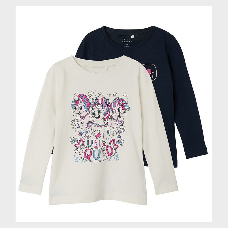 Name It Bluse - NmfVeen - 2-pak - Jet Stream/Dark Sapphire