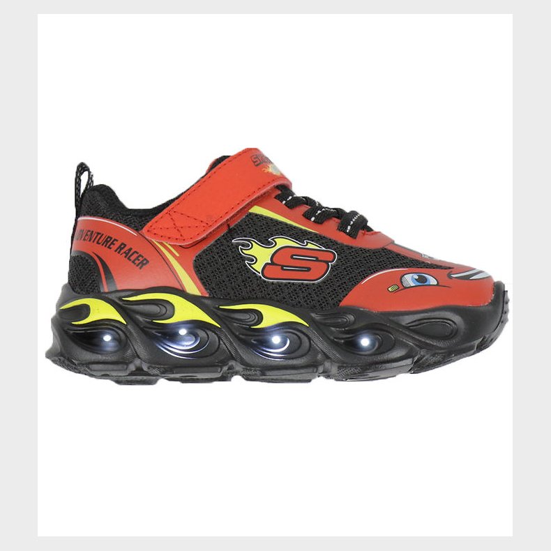 Skechers Sko m. Lys - Thermo-Flash Wheel Buddies - Rd/Sort