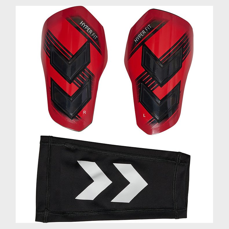 Hummel Benskinner - HmlShin Guards Hyper Fit - Rd/Sort
