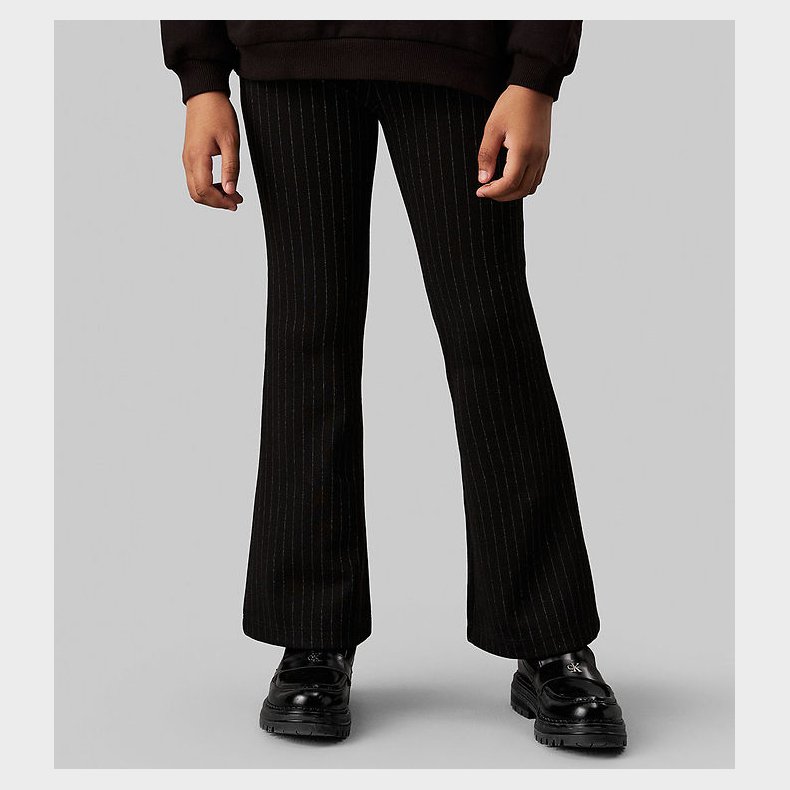 Calvin Klein Bukser - Pinstripe Flare - Ck Black