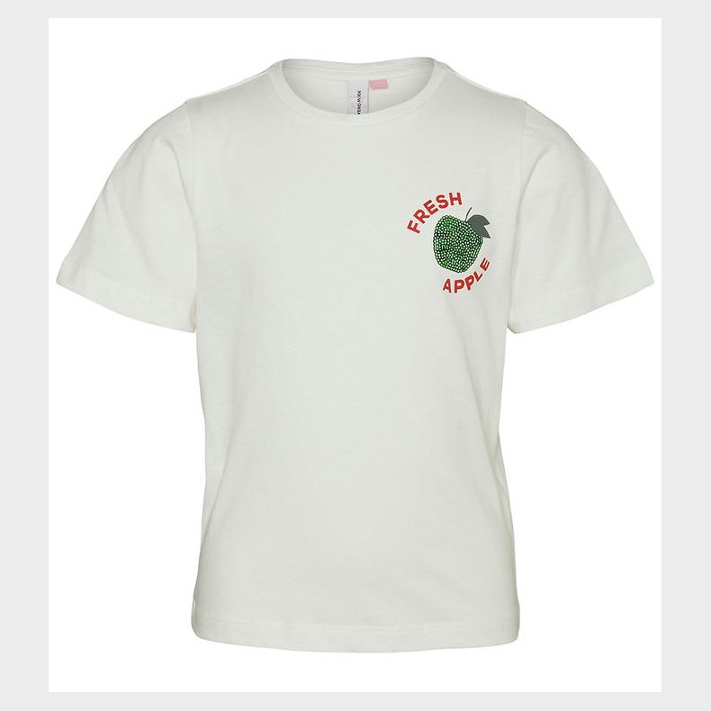 Vero Moda Girl T-shirt - VmEllie - Snow White/W. Balsam Green