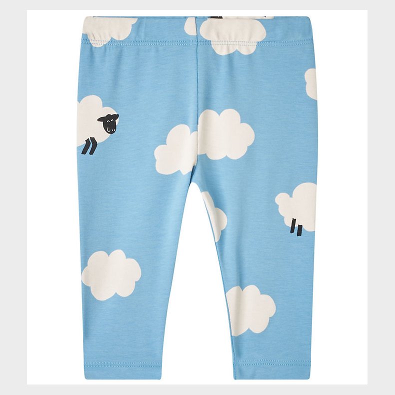 Stella McCartney Kids Leggings - Lysebl/Hvid m. Skyer/Fr