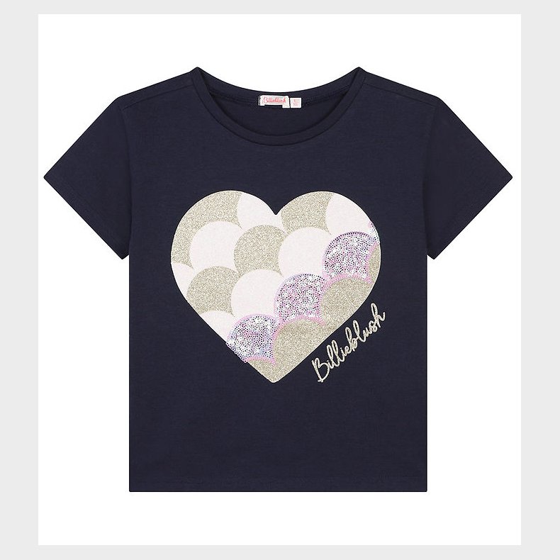 Billieblush T-shirt - Navy/Hjerte/Glitter