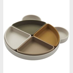 Liewood Tallerken - Arne - Silikone - 4 Rum - Mr Bear/Sandy Mult