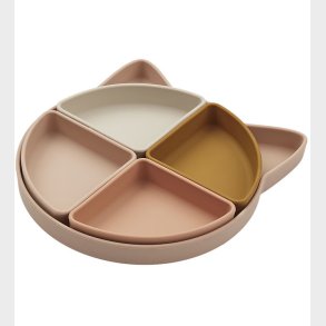 Liewood Tallerken - Arne - Silikone - 4 Rum - Cat Rose Multi Mix