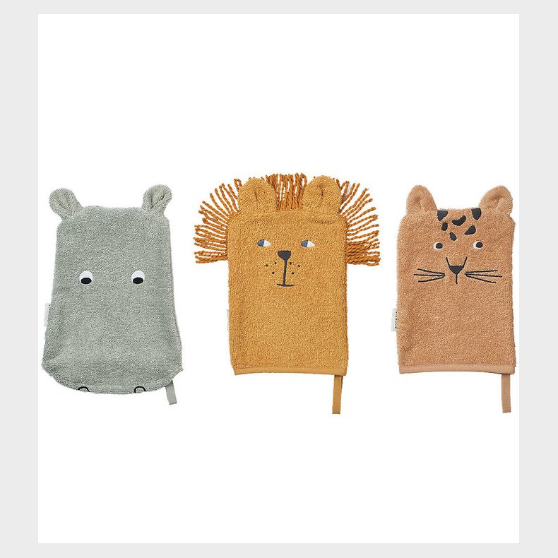 Liewood Vaskeklude - Sylvester - 3-pak - Safari Mix