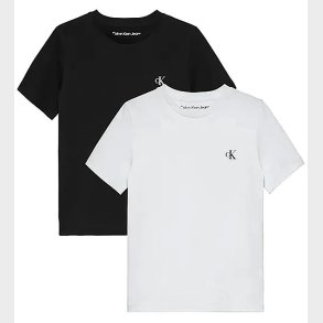 Calvin Klein T-shirt - 2-pak - Monogram - Hvid/Sort