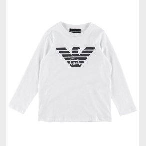 Emporio Armani Bluse - Hvid/Navy m. Logo