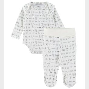 Emporio Armani Buker/Body l/ - Hvid/Beige m. Print