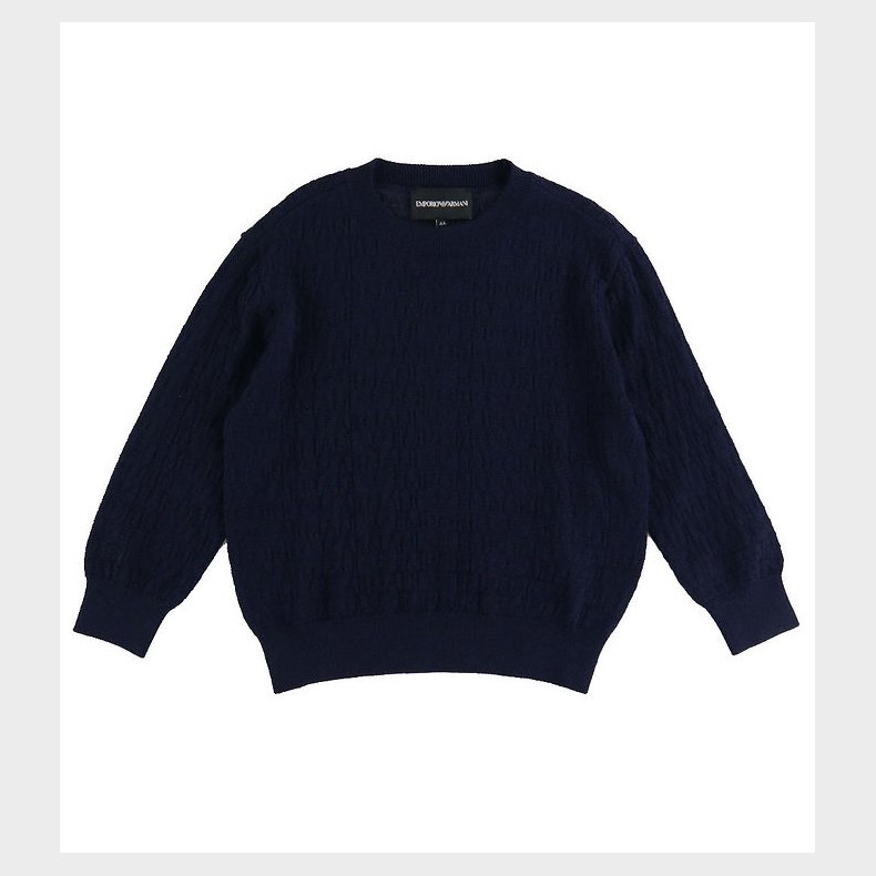 Emporio Armani Bluse - Akryl/Uld - Navy m. Logoer