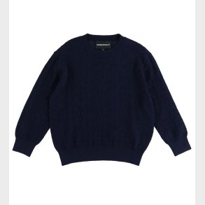 Emporio Armani Bluse - Akryl/Uld - Navy m. Logoer