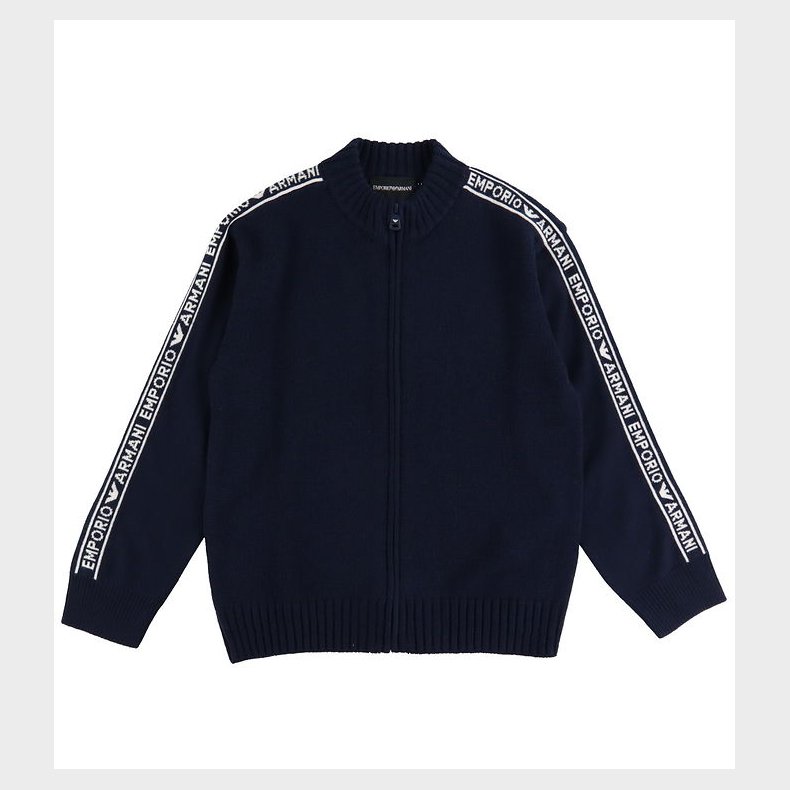 Emporio Armani Cardigan - Akryl/Uld - Navy m. Logostriber