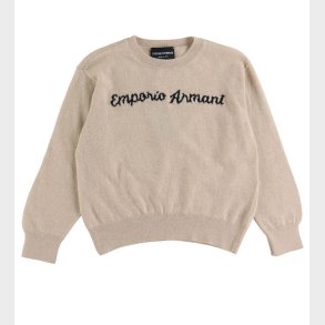 Emporio Armani Bluse - Polyamid/Uld - Beigemeleret m. Sort