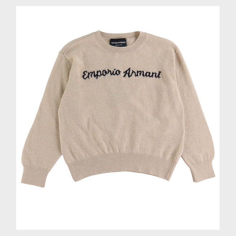 Emporio Armani Bluse - Polyamid/Uld - Beigemeleret m. Sort