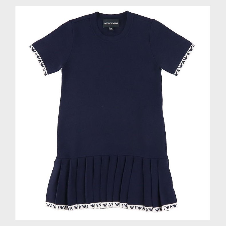 Emporio Armani Kjole - Strik - Navy m. Hvid