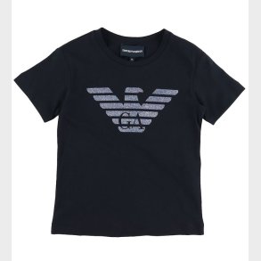Emporio Armani T-shirt - Sort m. Logo/Glimmer