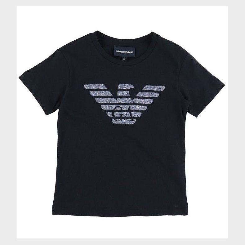 Emporio Armani T-shirt - Sort m. Logo/Glimmer