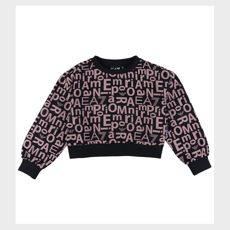 EA7 Sweatshirt - Cropped - Fancy Black/Gammelrosa