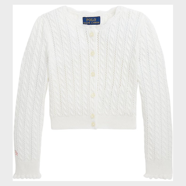 Polo Ralph Lauren Cardigan - Strik - Hvid m. Hulmnster