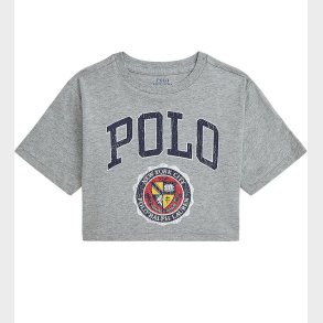 Polo Ralph Lauren T-shirt - Cropped - Gr�meleret m. Print