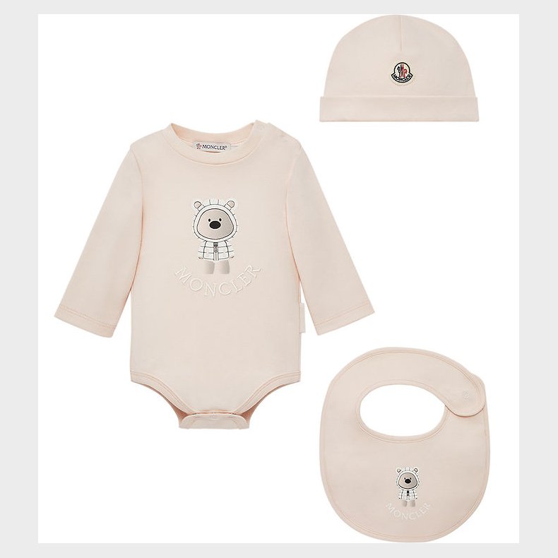 Moncler S�t - Hue/Savlesm�k/Body l/� - Light Pink m. Bamse