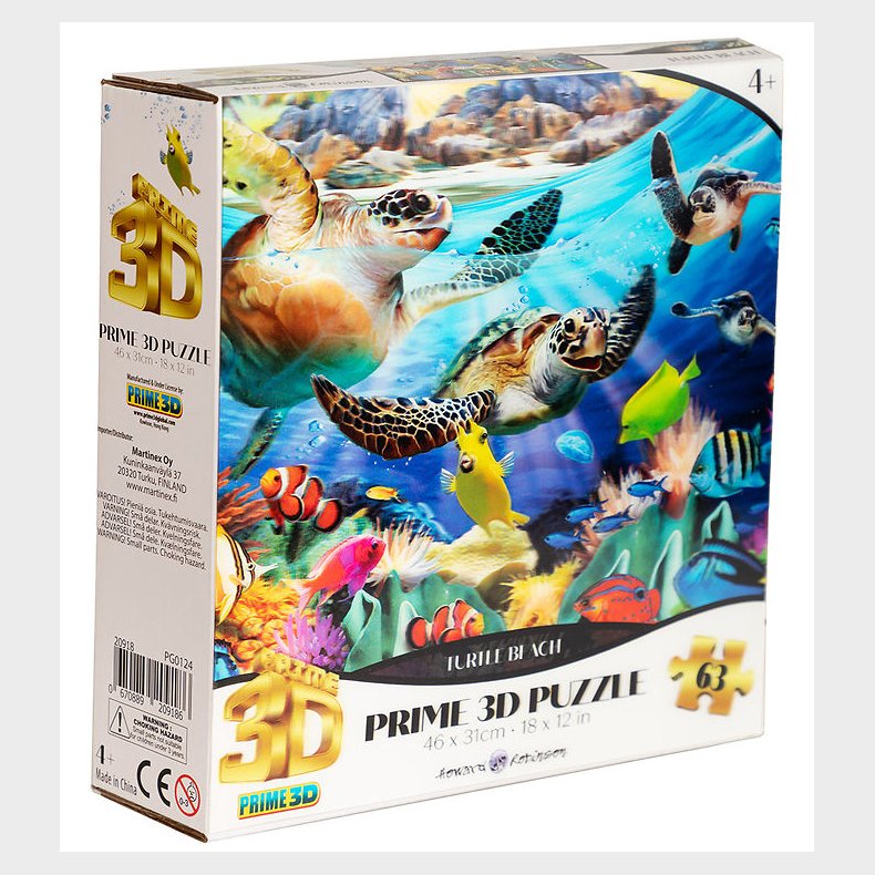 Prime 3D Puzzle Puslespil - 3D - 63 Brikker - Turtle Beach