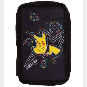 Pok�mon Penalhus m. Indhold - Dobbelt - Sort m. Pikachu