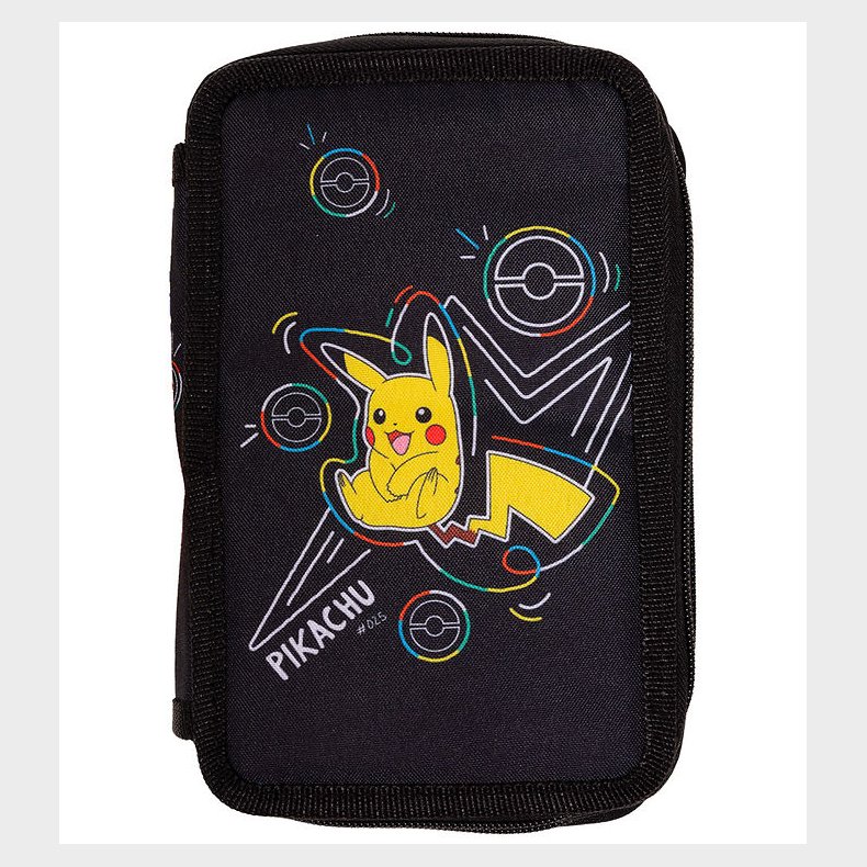 Pok�mon Penalhus m. Indhold - Dobbelt - Sort m. Pikachu
