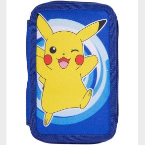 Pokmon Penalhus m. Indhold - Dobbelt - Bl/Gul m. Pikachu