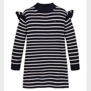 Tommy Hilfiger Kjole - Strik - Ruffle Skater - Desert Sky Stripe