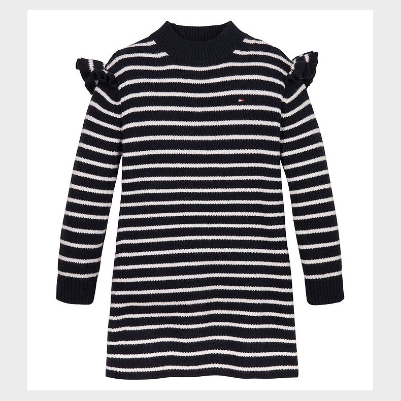 Tommy Hilfiger Kjole - Strik - Ruffle Skater - Desert Sky Stripe