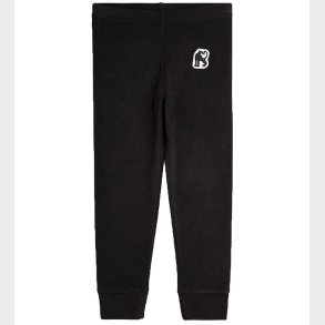 Mini Rodini Fleecebukser - Sort m. Panter