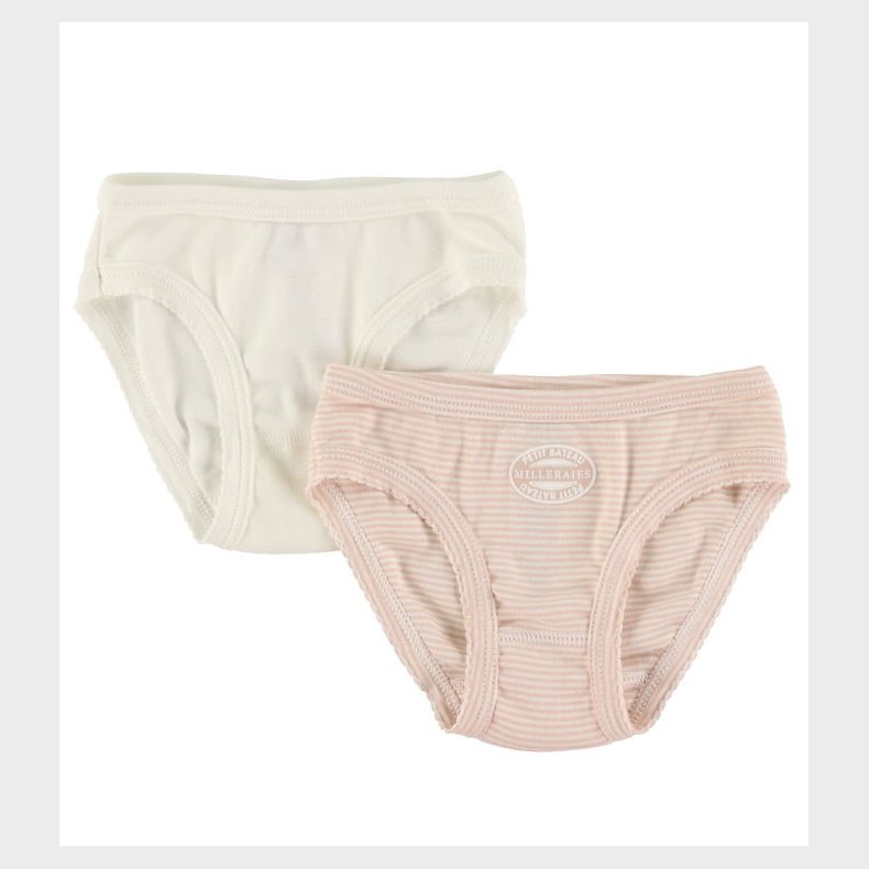 Petit Bateau Trusser - 2-pak - Hvid/Rosa