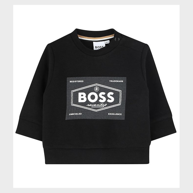 BOSS Sweatshirt - Sort m. Hvid